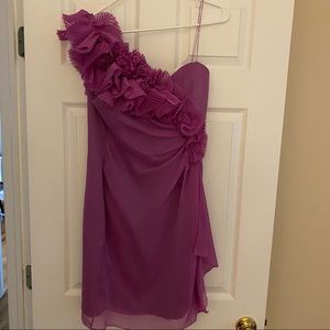 Niteline One shoulder magenta cocktail dress 12P